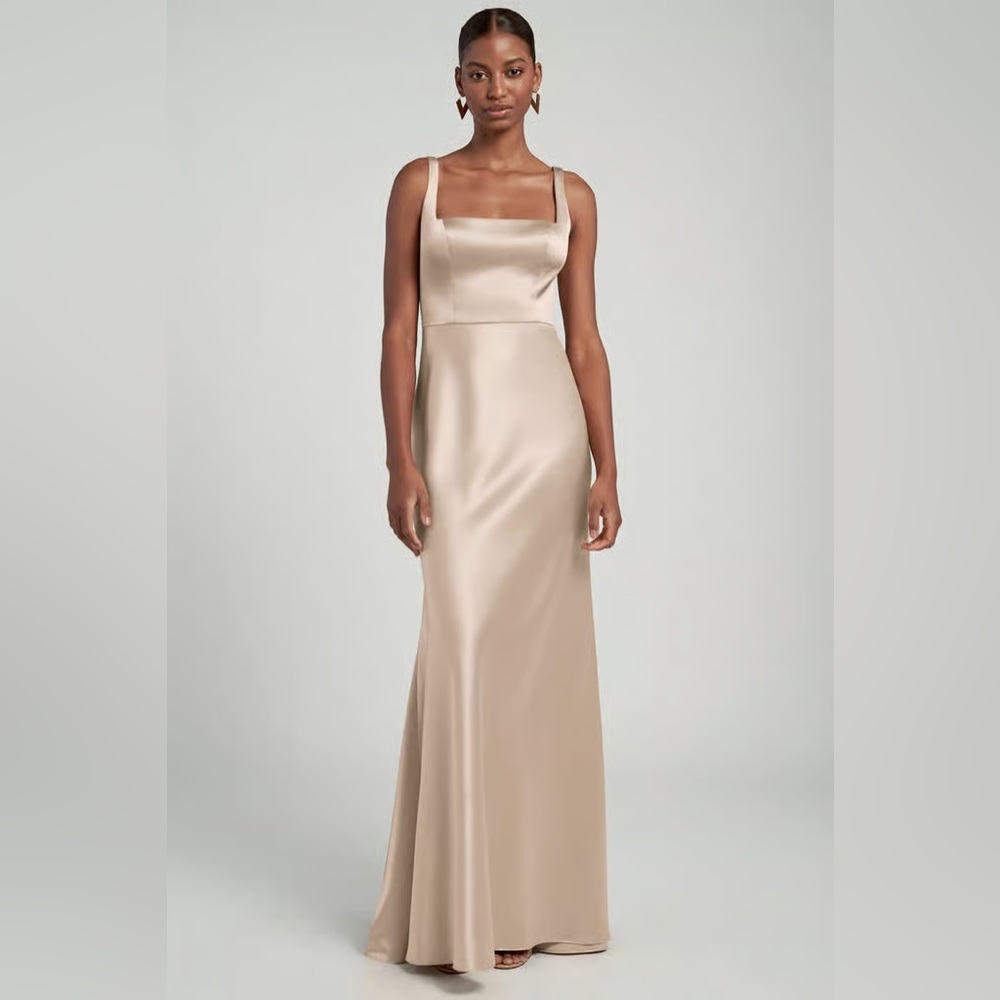 Jenny Woo Ariana Dress in Pale Gold